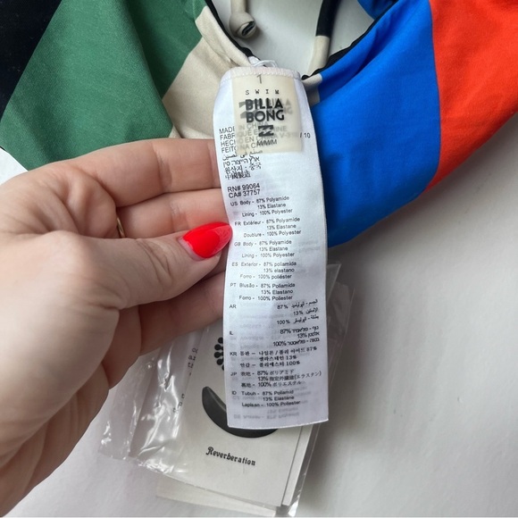 Billabong Vai Vai Bandeau Bikini Top M NWT - Picture 6 of 7